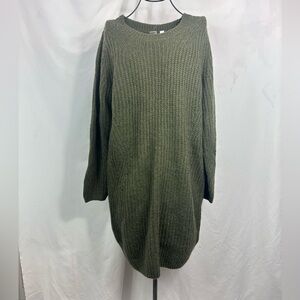 NWT Gap olive green wool alpaca blend knit sweater dress size M